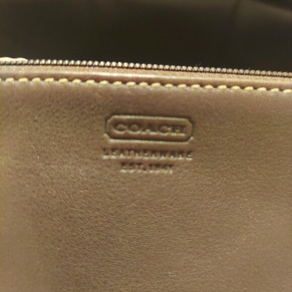 Chocolate Brown Coach Wristlet - Picture 2 of 5